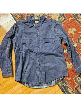 Men's Blue Denim Button Up Shirt/ Light Jacket Size Large 100% Cotton!